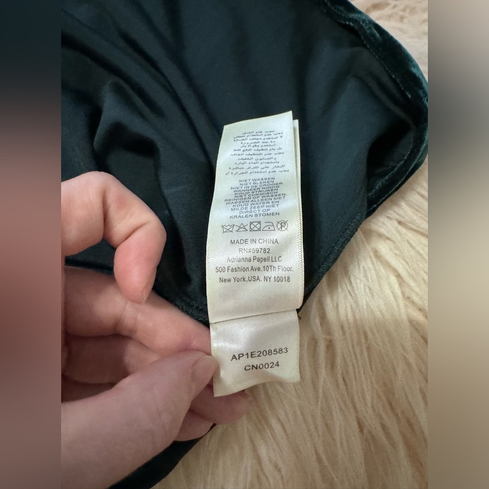 Adrianna Papell Women's Beaded Velvet Mermaid Gown hunter green size 14 NWT - Picture 9 of 16